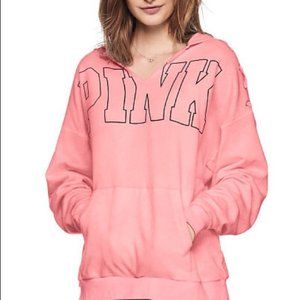 Victoria's Secret PINK Lace-Up Shoulder Hoodie Pullover